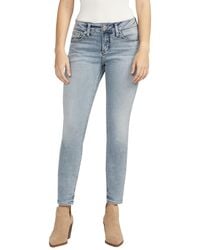 Silver Jeans Co. - Elyse Mid Rise Comfort Fit Skinny Leg Jeans - Lyst
