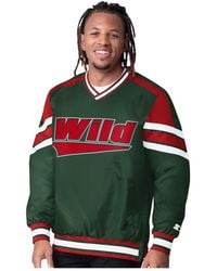 Starter - Green Minnesota Wild Reliever V-neck Pullover Jacket - Lyst