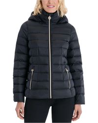 Michael Kors Michael Petite Hooded Packable Puffer Coat, Created For Macy's - Black