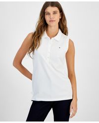 Tommy Hilfiger - Cotton Sleeveless Polo Top - Lyst