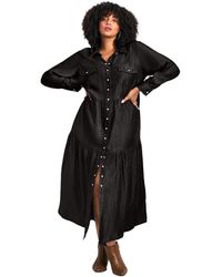 Avenue - Denim Tiered Shirtdress - Lyst