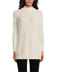 Lands' End - Drifter Shaker Easy Fit Mock Neck Tunic Sweater - Lyst