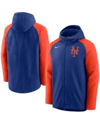 Nike - Royal And Orange New York Mets Authentic Collection Full-zip Hoodie Performance Jacket - Lyst