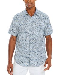 Nautica - Floral Print Short-sleeve Button-up Shirt - Lyst