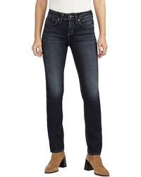 Silver Jeans Co. - Suki Mid Rise Curvy Fit Straight Leg Jeans - Lyst