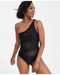 BarIII - One-shoulder Mesh Cutout Swimsuit - Lyst