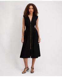 Kensie - Sleeveless V-neck Zip-front Maxi Dress - Lyst