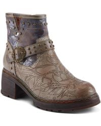 L'ARTISTE - Branchout Hand-painted Leather Booties - Lyst