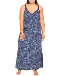 Avenue - Plus Size Lace Trim Print Sleep Maxi Dress - Lyst