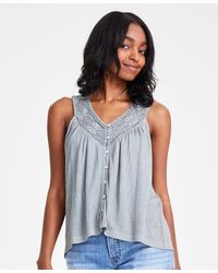 Lucky Brand - Lace-trim V-neck Tank Top - Lyst