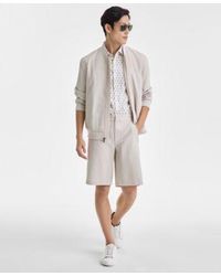 Alfani - Crewneck T Shirt Modern Puckered Shorts Modern Puckered Bomber Jacket Exclusively At Macys - Lyst