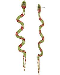 Betsey Johnson - Faux Stone Christmas Snake Linear Earrings - Lyst