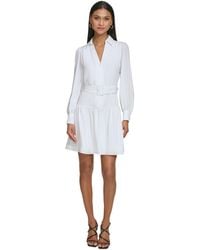 Karl Lagerfeld - Belted A-line Dress - Lyst