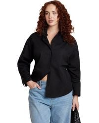 Eloquii - Plus Size Tie Back Button Up Top - Lyst