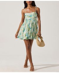 Astr - Floral-print Bubble Skirt Mini Dress - Lyst