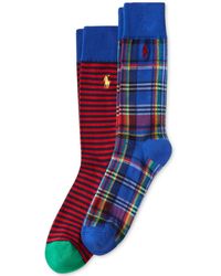Polo Ralph Lauren - 2-pk. Stripes & Plaid Slack Socks - Lyst