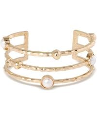 BCBGMAXAZRIA - Hammered -tone Pearl Cuff Bracelet - Lyst