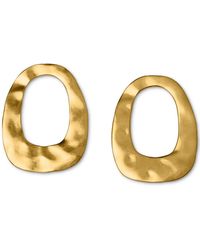 OMA THE LABEL - 18k Gold-plated Hammered Front-facing Hoop Earrings - Lyst
