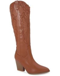 BERNESS - Anamaria Knee High Embroidered Western Boots - Lyst