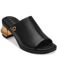 Donna Karan - Tinley Leather Peep Toe Mules - Lyst
