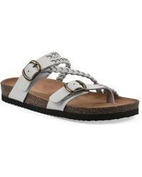 White Mountain - Haziest Round Toe Flat Sandals - Lyst
