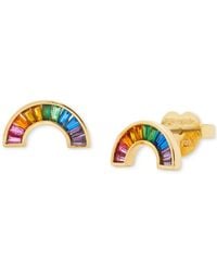 Kate Spade - Gold-tone Color Crystal Rainbow Stud Earrings - Lyst