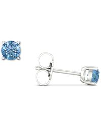 Forever Grown Diamonds - Lab-created Blue Diamond Solitaire Stud Earrings (1/2 Ct. T.w. - Lyst