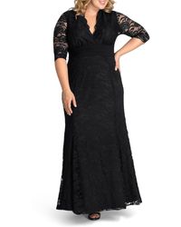 Kiyonna - Plus Size Screen Siren Lace Evening Gown - Lyst
