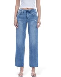 Flying Monkey - High Rise Raw Hem Slim Wide Leg Jeans - Lyst