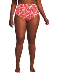Lands' End - Plus Size Pinchless High Waisted Bikini Bottoms - Lyst