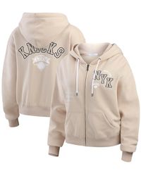 WEAR by Erin Andrews - New York Knicks Plus Size Tonal Felt Patch Full-zip Hoodie - Lyst