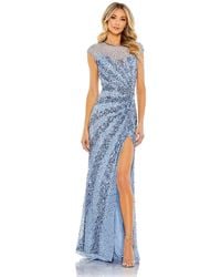 Mac Duggal - Embellished Illusion High Neck Cap Sleeve Gown - Lyst