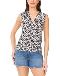 Vince Camuto - Printed Faux-wrap Sleeveless Top - Lyst