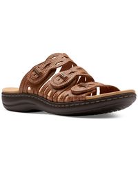Clarks - Laurieann Ruby Scalloped Strap Slide Sandals - Lyst