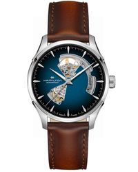 Hamilton - Automatic Jazzmaster Open Heart Smoked Stainless Steel Strap Watch 40mm - Lyst