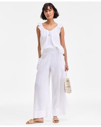 On 34th - Cotton Gauze Pull-on Pants - Lyst