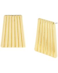 Steve Madden - Gold Vintage Ribbed Tapered Button Earrings - Lyst