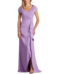 Tadashi Shoji - Talise Waterfall Flounce Gown - Lyst