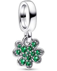 PANDORA - Crystals Four Leaf Clover Dangle Charm - Lyst