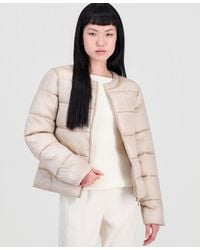 Cece - Short Quilted Puffer Collarless Jacket - Lyst