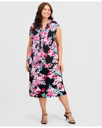 Kasper - Plus Size Pull-on Midi Flared Skirt - Lyst