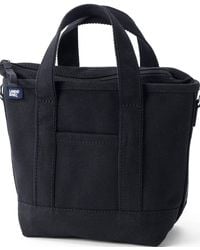 Lands' End - Small Solid Color 3 Pocket Zip Top Canvas Tote Bag - Lyst