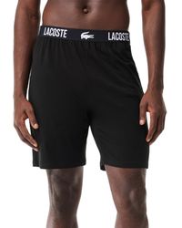 Lacoste - Straight Fit Logo Band Pajama Shorts - Lyst