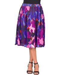 24seven Comfort Apparel - Pleated Elastic Waistband Party Midi Skirt - Lyst