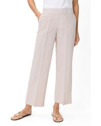 Olsen - Stripe Linen-cotton Cropped Pant - Lyst