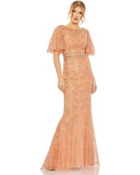Mac Duggal - Embellished Neck Butterfly Sleeve Trumpet Gown - Lyst