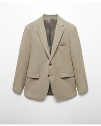 Mango - Stretch Fabric Slim-fit Suit Blazer - Lyst