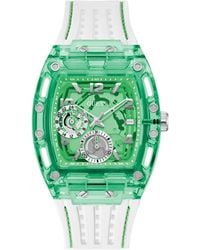 Guess - Multi-function Green Silicone Strap Watch - Lyst