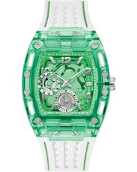 Guess - Multi-function Green Silicone Strap Watch - Lyst