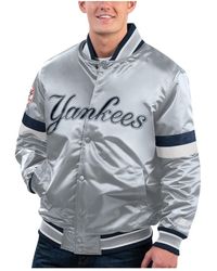 Starter - Distressed New York Yankees Home Game Satin Full-snap Varsity Jacket - Lyst